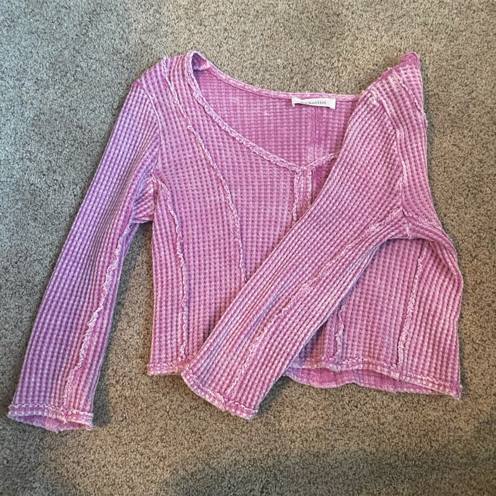 The Bucket List Tight Sweater, Vintage Pink Look, Size Xs View 2